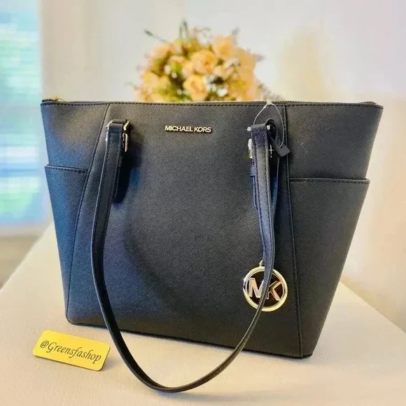 Michael Kors Charlotte Top Zip Tote shoulder bag black - Picture 3 of 10